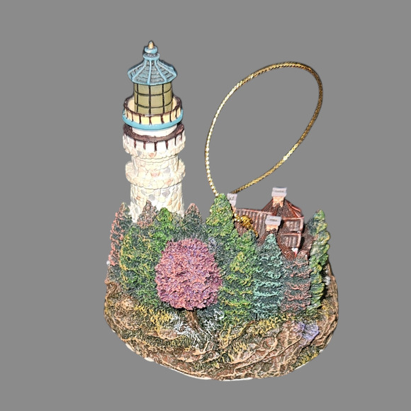 Thomas Kinkade Clearing Storms Lighthouse Ornament 2000 Bradford Exchange Illum. - Picture 3 of 6